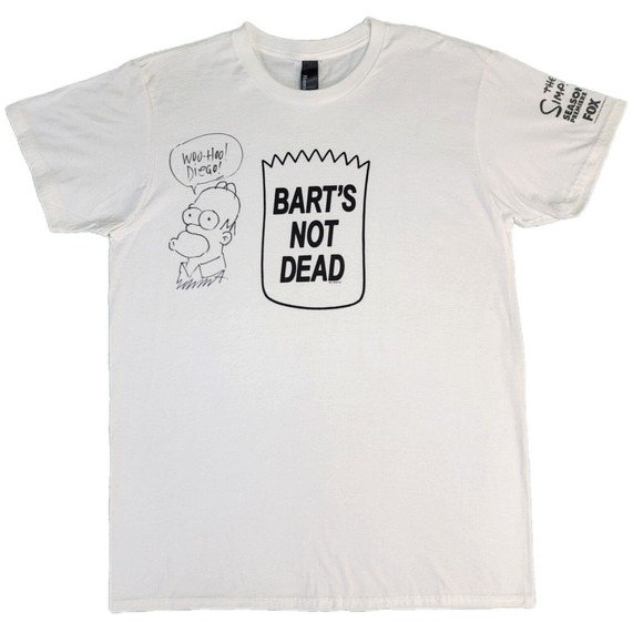 Rare The Simpsons Bart’s Not Dead Season 30 Promo Shirt Mens L Sketch W/ Auto - Picture 1 of 8